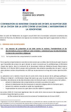 CONTRIBUTION DU MINISTERE CHARGE DES SPORTS AU RAPPORT 2020 DE LA CNCDH SUR LA LUTTE CONTRE LE RACISME, L'ANTISEMITISME ET LA XENOPHOBIE