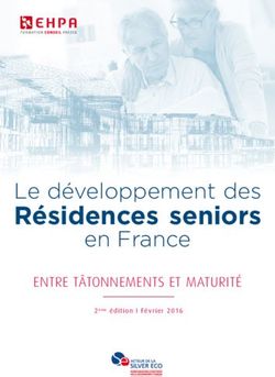 Résidences seniors Le développement des en France - ENTRE TÂTONNEMENTS ET MATURITÉ - EHPA