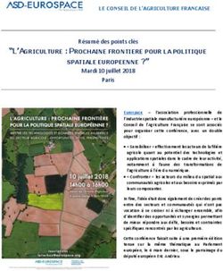 L'AGRICULTURE : PROCHAINE FRONTIERE POUR LA POLITIQUE - Eurospace