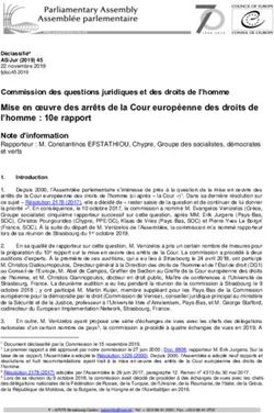 Commission des questions juridiques et des droits de l'homme Mise en oeuvre des arrêts de la Cour européenne des droits de l'homme : 10e rapport ...